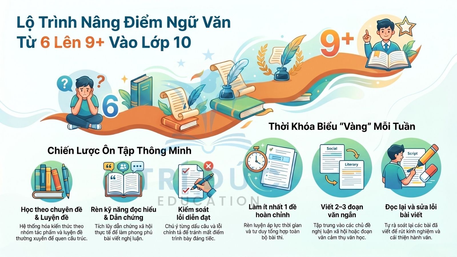 Bí quyết nâng từ 6 điểm lên 9+ môn Văn vào 10