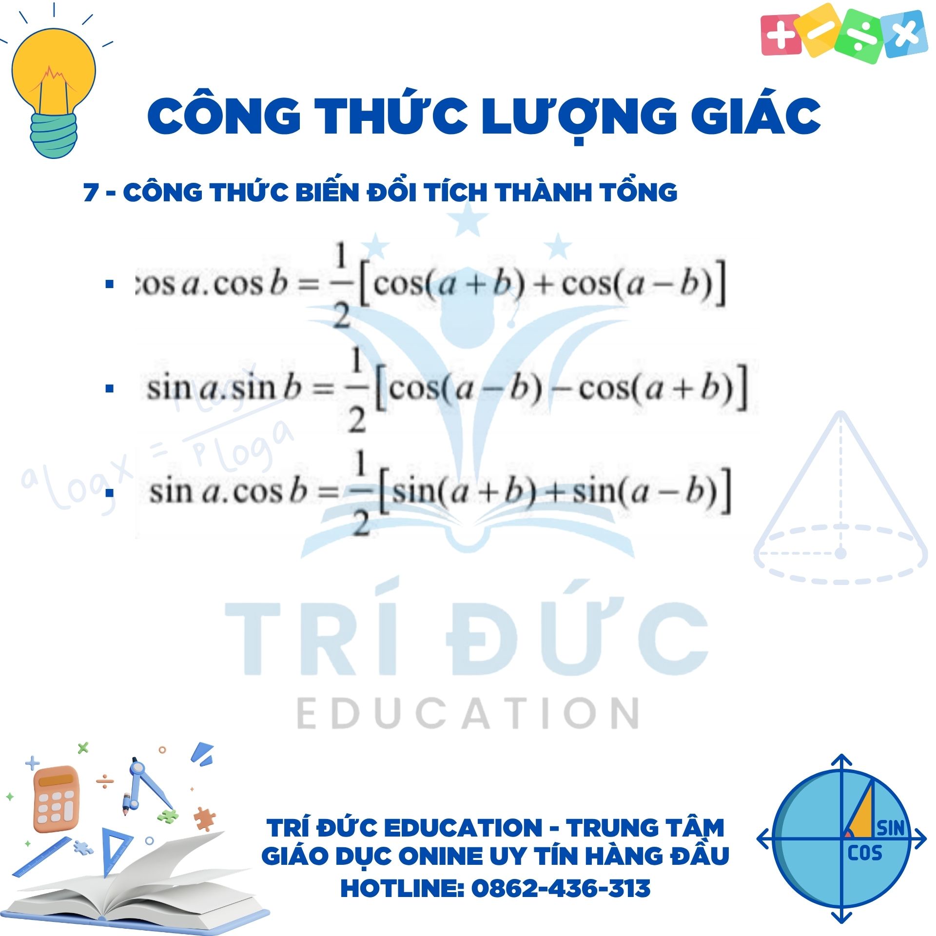 Công thức biến đổi tích thành tổng