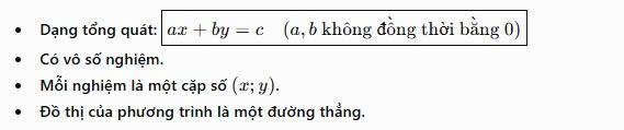 những điều cần ghi nhớ về phương trình bậc nhất hai ẩn