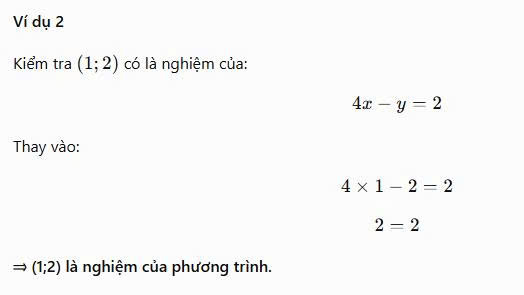 Ví dụ về phương trình bậc nhất hai ản