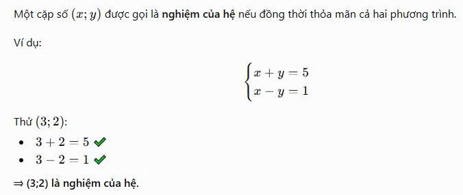 Nghiệm của hệ phương trình