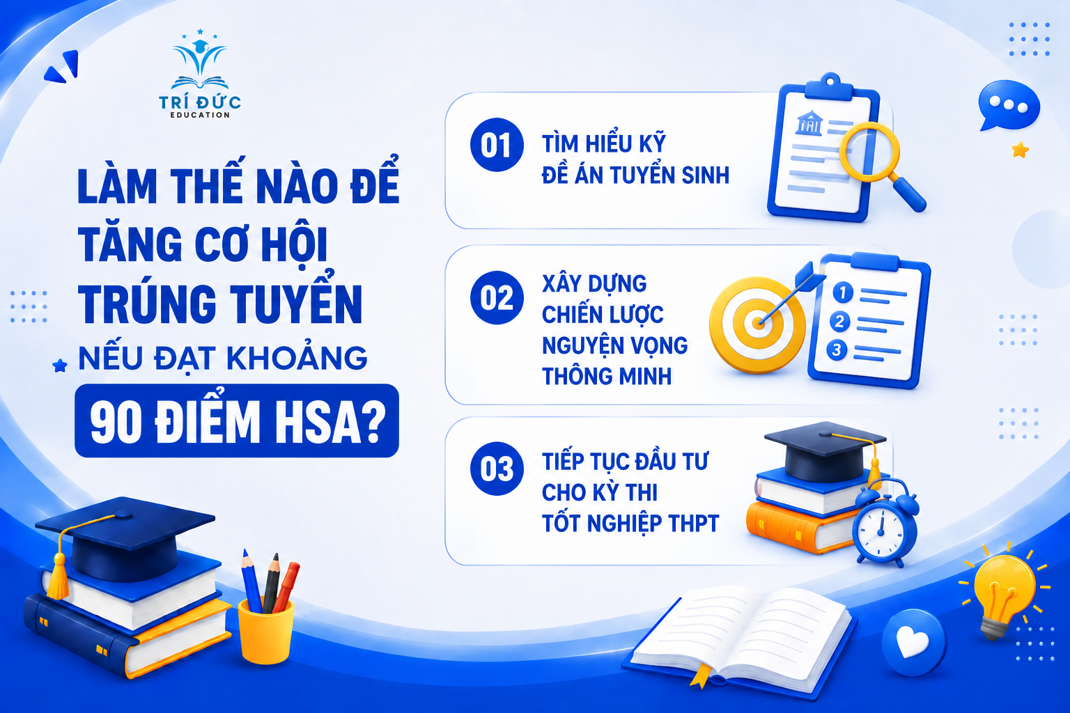 Làm thế nào để tăng cơ hội trúng tuyển nếu đạt khoảng 90 điểm HSA?