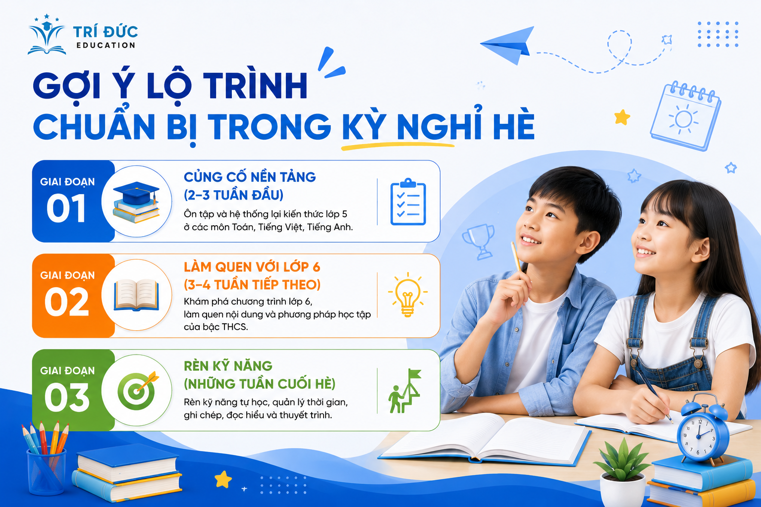 Gợi ý lộ trình chuẩn bị trong kỳ nghỉ hè